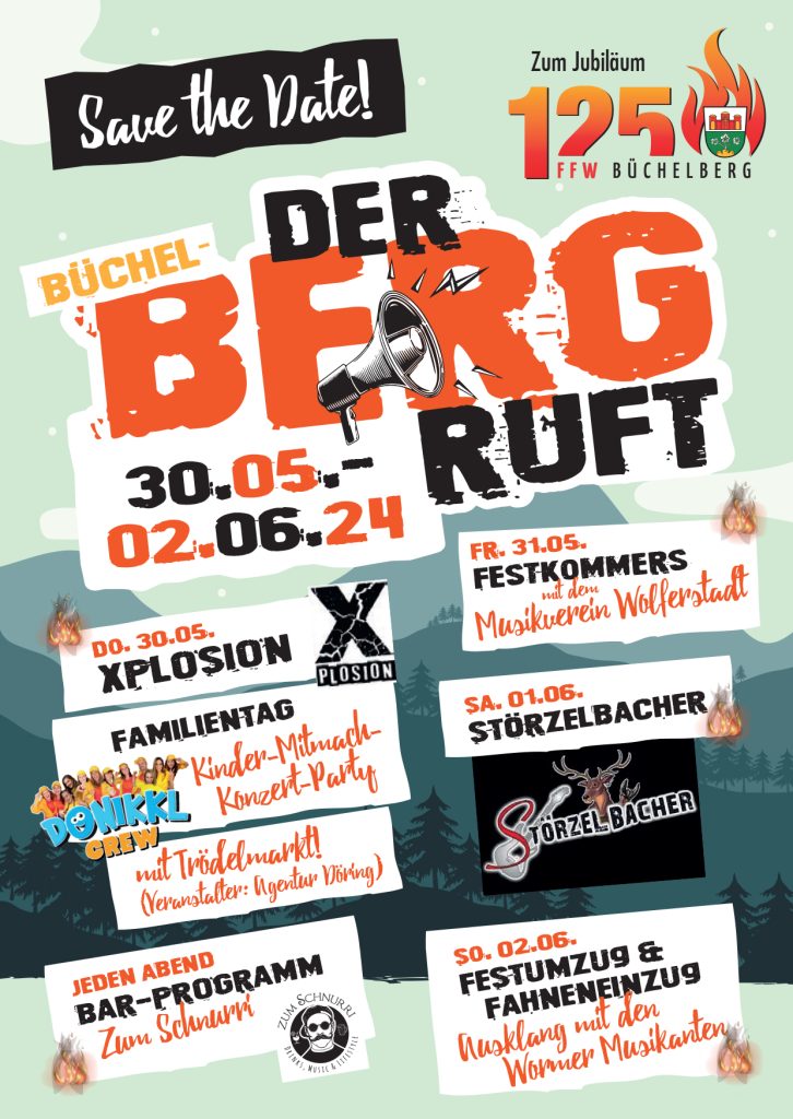 Veranstaltungen für Kinder und Erwachsene – Feuerwehrfest 91710 Büchelberg vom 30.05. bis 02.06.2024
